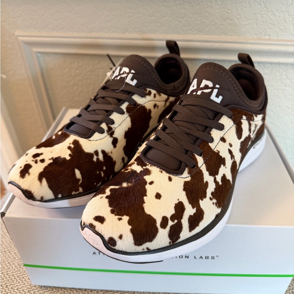 🆕 APL Iconic Phantom Brown Cowhide-Print Sneakers 7.5